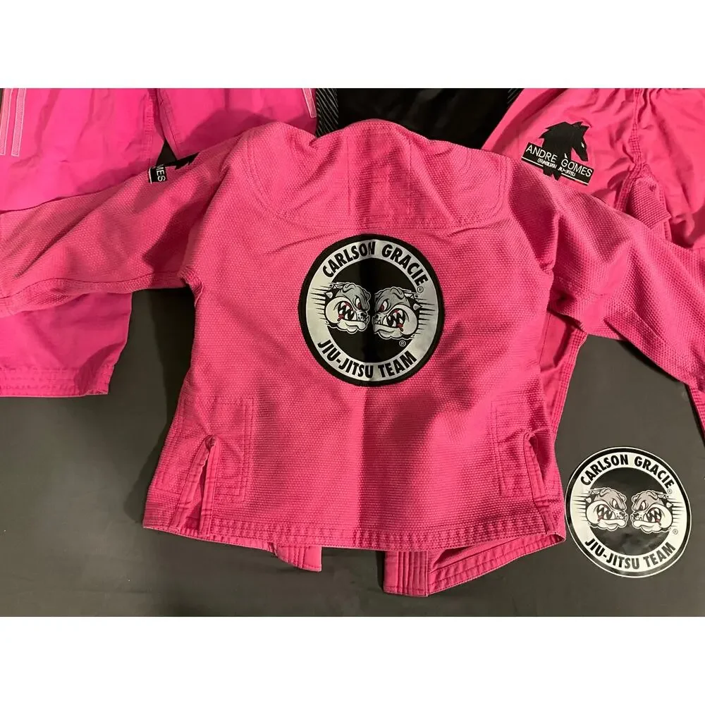 Andre Gomes Jiu-Jitsu Pink Kimono 2 Pants 1 Undershirt 1 Sticker SZ M-1, Y3, M